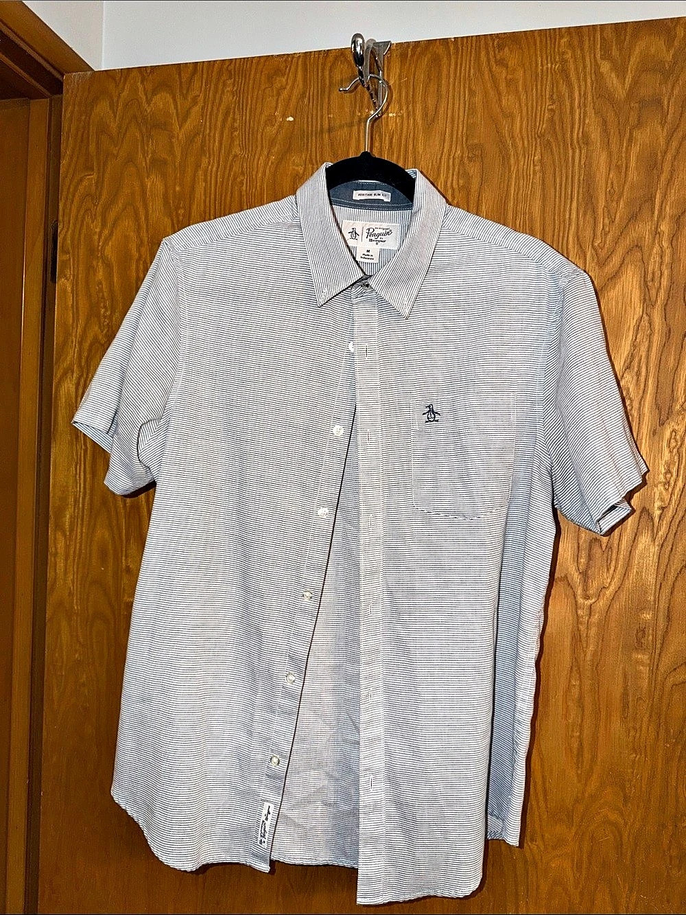 Original Penguin Heritage Slim Fit Micro Stripe Short Sleeve Button-Down Shirt